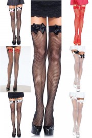 Leg Avenue 9018 Collant en Filet avec Noeud