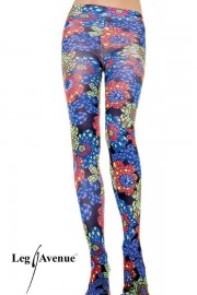 Leg Avenue 7147 Blickdichte Strumpfhose mit Kaleidoskop Druck