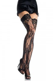 Leg Avenue 9215 Bas en Dentelle avec Motif Rose avec Dentelle