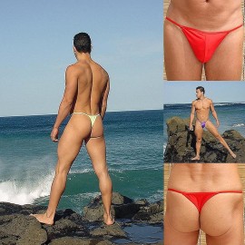 bikinini H500 Hombres Tanga Bañadores Línea central Animal salvaje