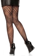 Leg Avenue 9289 Collant Filet Chevron noir