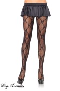 Leg Avenue 9930 Spitzen Strumpfhose mit Bogenmuster schwarz