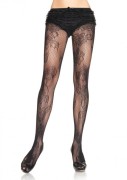 Leg Avenue 9775 Collant en Dentelle en Mailles Micro avec Motif Roses et Jacquar