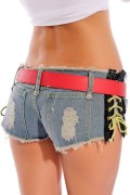 Dear-lover 78606 Hüft Mädchen Mini Hotpants Basis Jeans