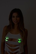 Pastease® Original Brand Pasties glow in the dark, glittering Alien from USA