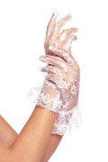 Leg Avenue G1260 Spitzen Handschuhe mit Rüsche weiß oder schwarz