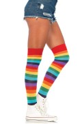 Leg Avenue 6606 Spandex Acrylic Rainbow Striped Thigh Highs