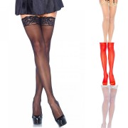 Leg Avenue 1011 Nylon Sheer Thigh Highs with Lace Top